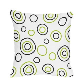 Sweet JoJo Designs Spirodot Lime and Black Throw Pillow