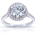14k Gold Moissanite and 1/4ct TDW Diamond Engagement Ring (G-H, I1-I2)