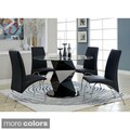 Enitial Lab Contemporary Picazzo Round 48-inch Tempered Glass 5-piece Dining Set