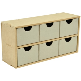 Beyond The Page MDF 6-Drawer Wide Unit-12.5"X6.25"X4.25" (320x160x110mm)