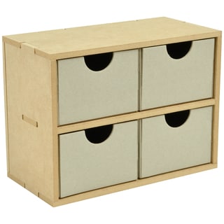 Beyond The Page MDF 4 Square Drawers-8.5"X6.25"X4.25" (215x160x110mm)
