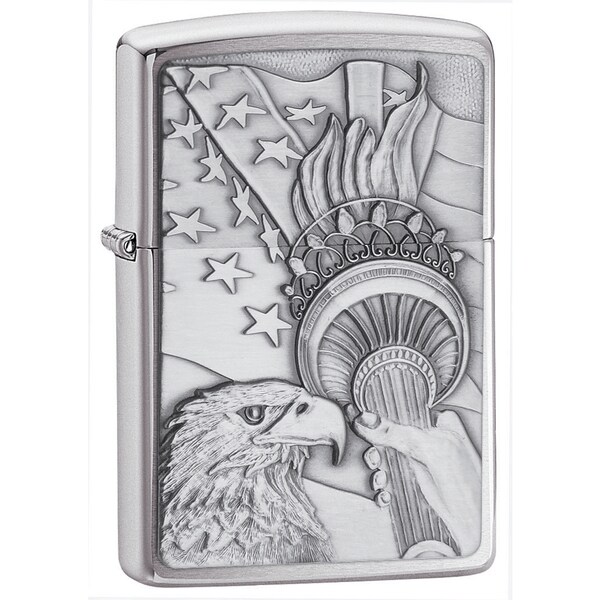 Zippo Brushed Chrome Something Patriotic Lighter