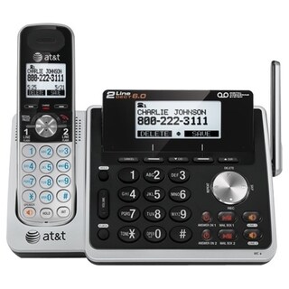 AT&T TL88102 DECT 6.0 2-Line Expandable Corded/Cordless Phone with An