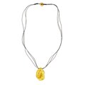 Handcrafted Yellow Freeform Baltic Amber Leather Cord Necklace (Lithuania)