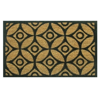 'Circles and Stars' Coir with Vinyl Backing Doormat