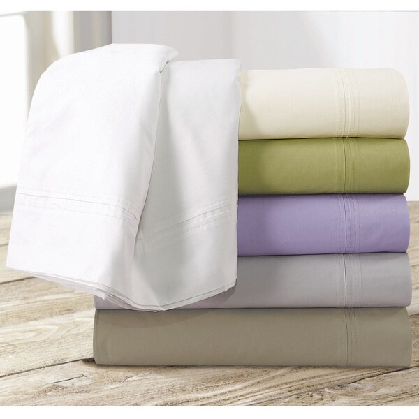 Egyptian Cotton Percale 350 Thread Count Deep Pocket Sheet Set with Oversize Flat Overstock