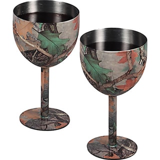 Camouflage Steel Wine Goblets (Set of 2)