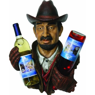 Hand-painted Resin Cowboy Double Wine Bottle Holder