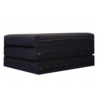 Brown 75-inch Tri-fold Foam Bed
