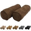 Blazing Needles 8 x 20-inch Microsuede Bolster Pillow with Cording and Inserts (Set of 2)