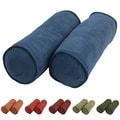 Blazing Needles 8 x 20-inch Microsuede Bolster Pillow with Cording and Inserts (Set of 2)