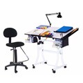 Offex Creation Station 4-piece Combo Table with Drafting Chair