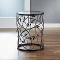 Large 'Leaves' Metal Barrel End Table
