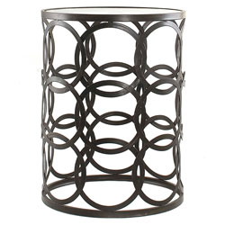 Compare Price 'Circles' Metal Barrel End Table