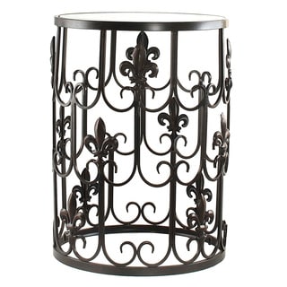 'Fleur-de-Lis' Metal Barrel Table