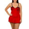 Stanzino Plus Size Red Lace Babydoll Set