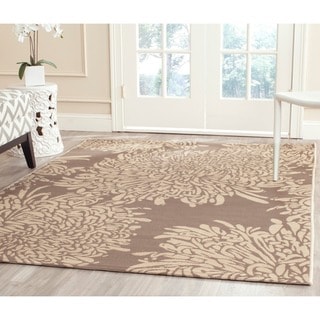 Martha Stewart Chrysanthemum Dark Beige/ Beige Indoor/ Outdoor Rug (4'x 5'7)