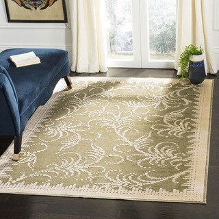 Martha Stewart Fountain Swirl Green/ Ivory Viscose Rug (2'7 x 4')