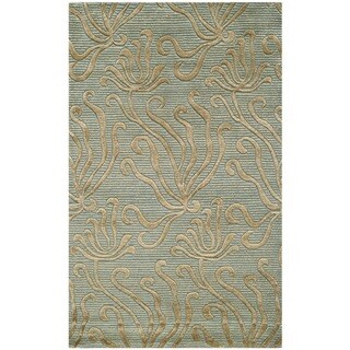 Martha Stewart Seaflora Sea Glass Silk/ Wool Rug (2'6 x 4'3)