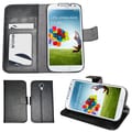 Black Wallet Case Cover for Samsung Galaxy S4/SIV i9500 with CC/ID Secure Sleeve