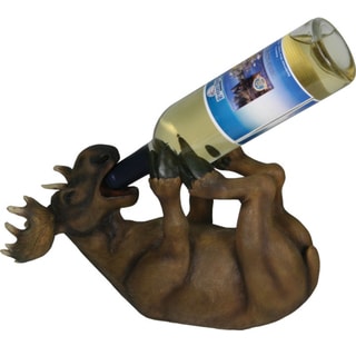 Hand Painted Resin Moose Wine Bottle Holder