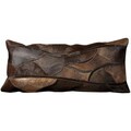 Mina Victory Natural Leather Hide Chocolate Brown 14 x 30-inch Pillow by Nourison