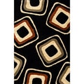 Miracle Nucleus Black/ Terracotta Area Rug (5' x 7'3)