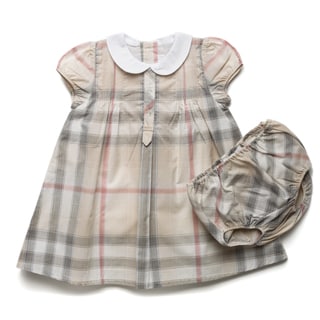Burberry Girl's New Nova Check Pintuck Dress and Bloomer Set