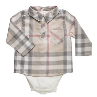 Burberry Infant Boy's New Nova Check Shirt Onsie
