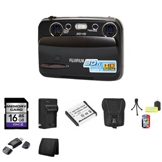 Fujifilm FinePix Real 3D W3 10MP Digital Camera with 16GB Bundle