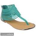 Hailey Jeans Co. Women's 'Aurora-40' Braid Detail T-strap Sandals