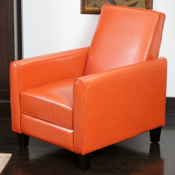 Orange Leather Recliner 71