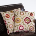 Christopher Knight Home 18-inch Linen Flowers Pillows (Set of 2)