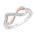 Two-tone Sterling Silver Diamond Accent Heart Infinity Ring