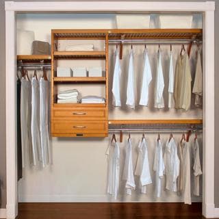 John Louis 16-inch Deep Carmel Finish Woodcrest Closet System