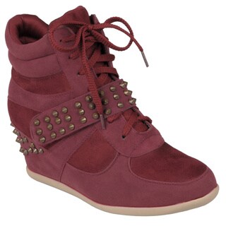 Hailey Jeans Co. Women's 'Genie-6' Stud Detail Wedge High-top Sneaker