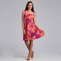 London Times Women's Printed Matte Jersey Fit and Flare Dress
