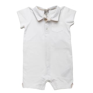 Burberry Boys' White Piqu Check Polo Shortall