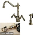 Vintage Brass Kitchen Faucet with Side Sprayer