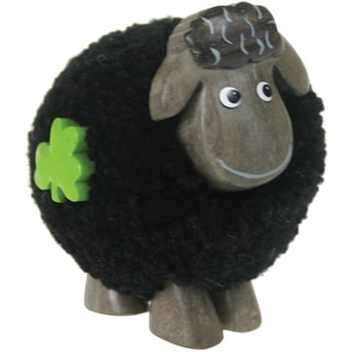 Fluffy Sheep Standing Black-