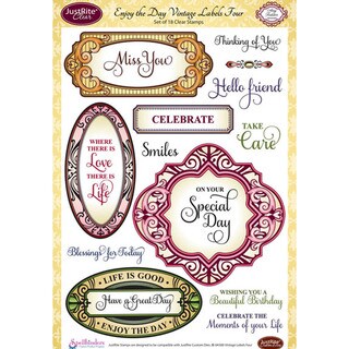 JustRite Stampers 6X8in Clear Stamp Set-Enjoy The Day 27pc