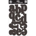 Mambi Large Alphabet Stickers 8 Sheets 7"X12"-Black Glitter