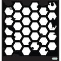 Poppies & Peonies Designer Art Stencil 12"X12"-Hexagon Grunge