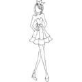 Mixed Media Doll Cling Rubber Stamps-Doll With Strapless Dress 7.25in