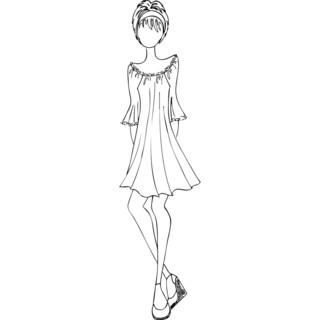 Mixed Media Doll Cling Rubber Stamps-Doll With Peasant Dress 7.25in