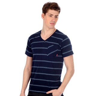 191 Unlimited Men's Striped V-neck T-shirt