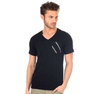191 Unlimited Men's Striped V-neck T-shirt