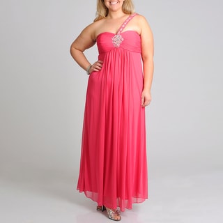 Xscape Women's Plus Size Rose Beaded Evening Gown