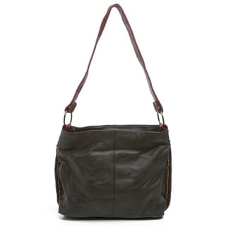 Black Convertible Whipstich Hobo Bag