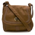 Camel Leather Trim Saddle Bag